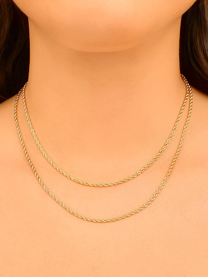 Collar Trenzado Dorado 2 mm