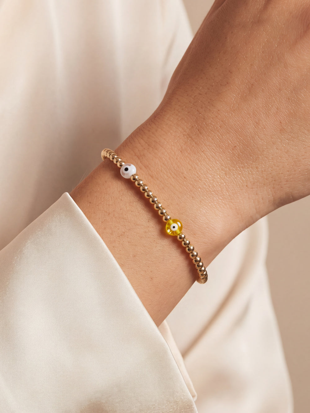 Pulsera Bolitas Con Ojos