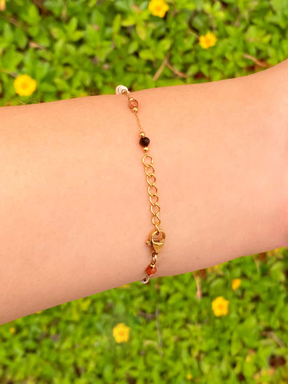 Pulsera Eslabones Con Piedras Colores