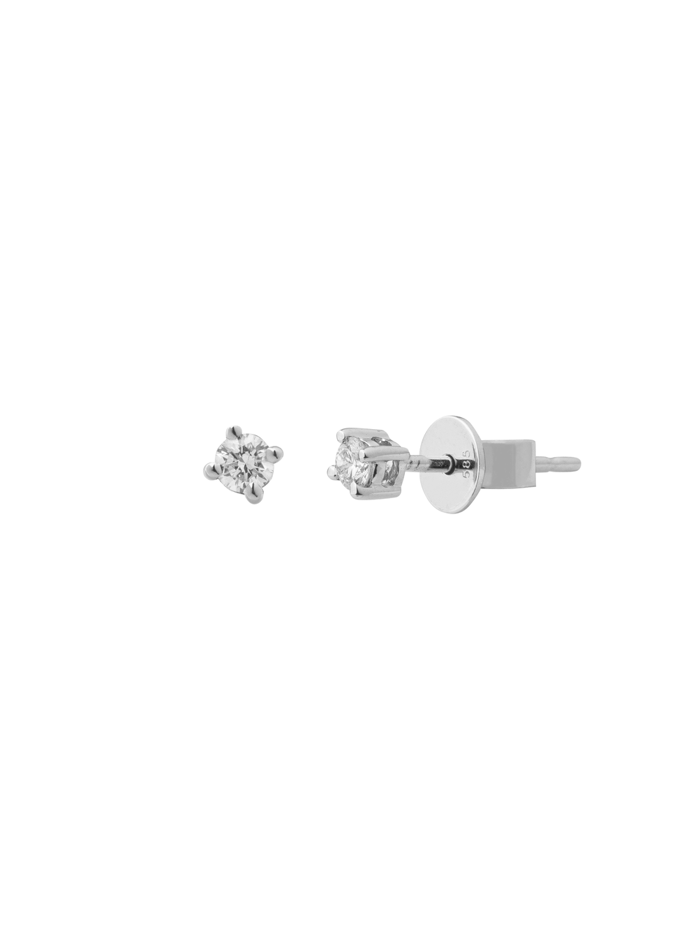Par Arete Corte Round 0.11 Ct Diamante Natural