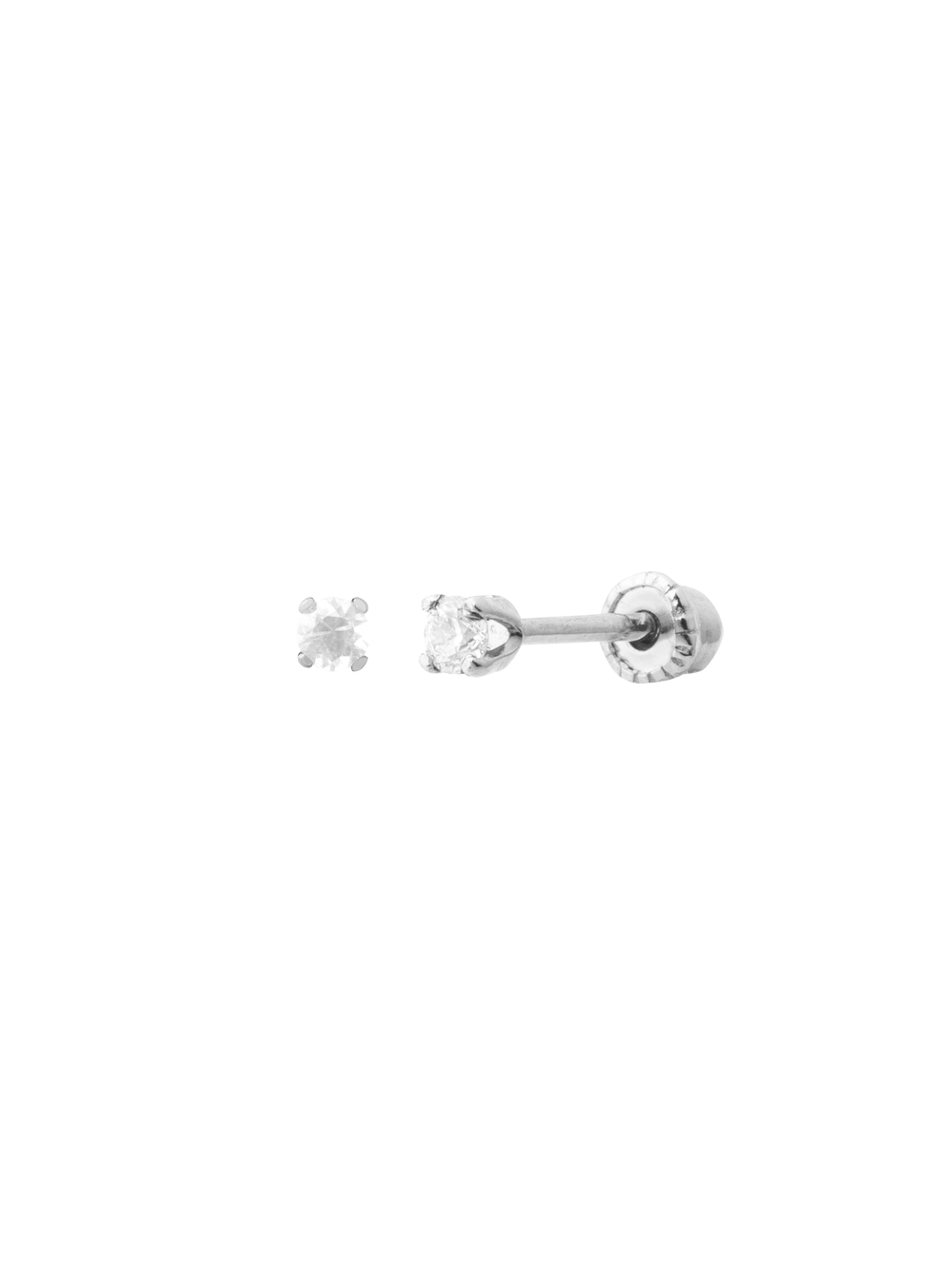 Arete Broquel Solitario Corte Round 0.6 Ct Diamante Natural