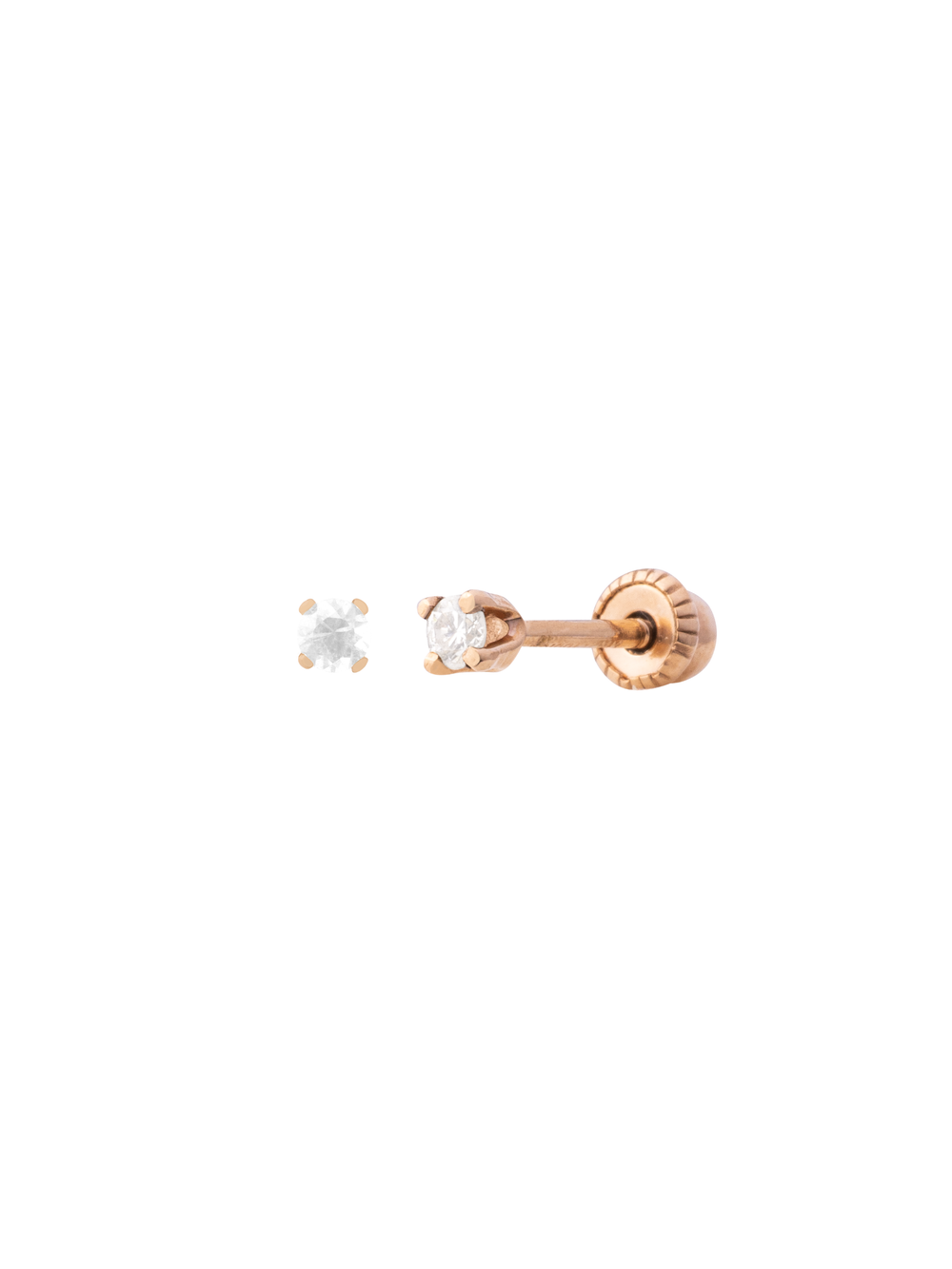 Arete Broquel Solitario Corte Round 0.6 Ct Diamante Natural