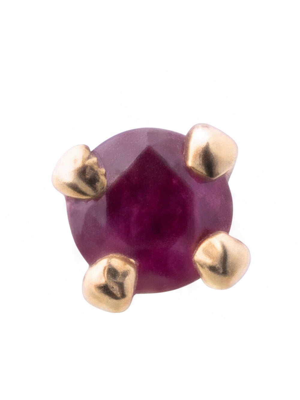 Arete Broquel Solitario Corte Round 0.05 Ct Rubi Natural