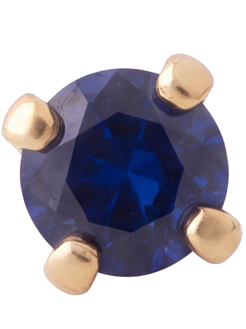 Arete Broquel Solitario Corte Round 0.05 Ct Zafiro Natural