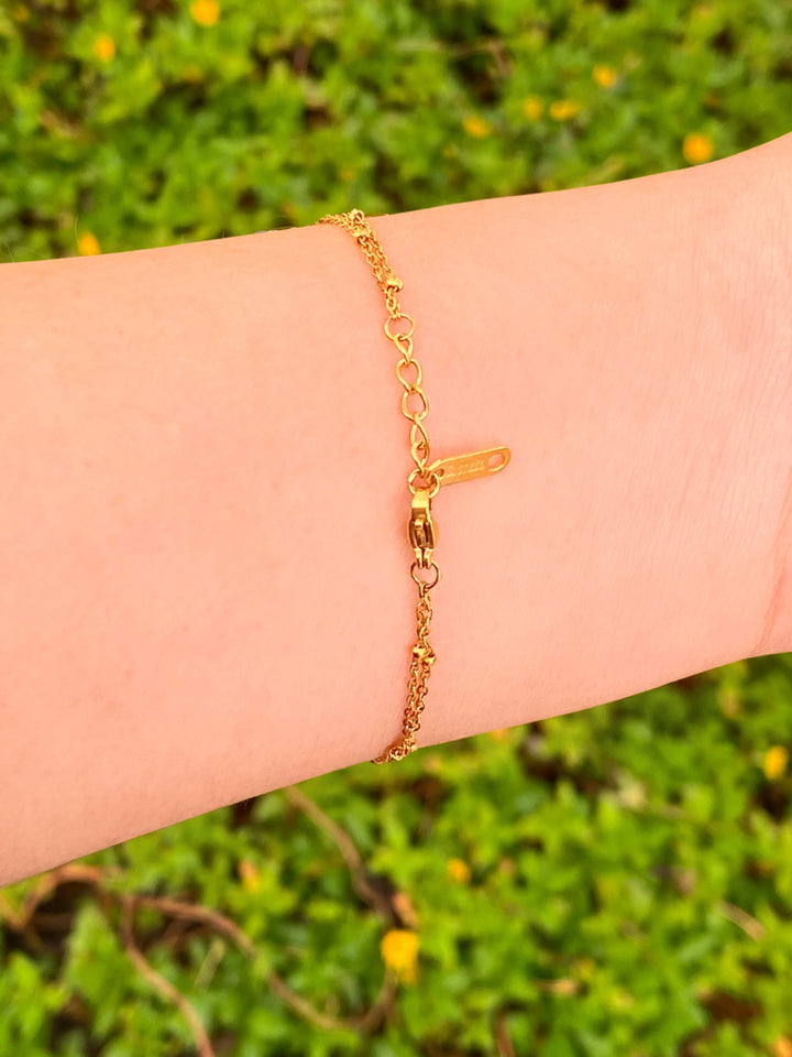 Pulsera Doble Con Circulos Zirconias