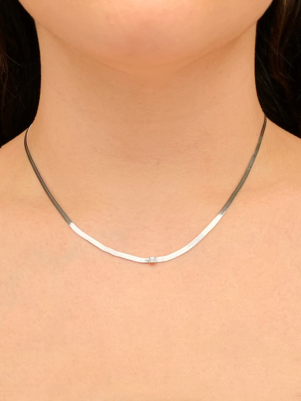 Collar Planchado Con Mini Zirconia