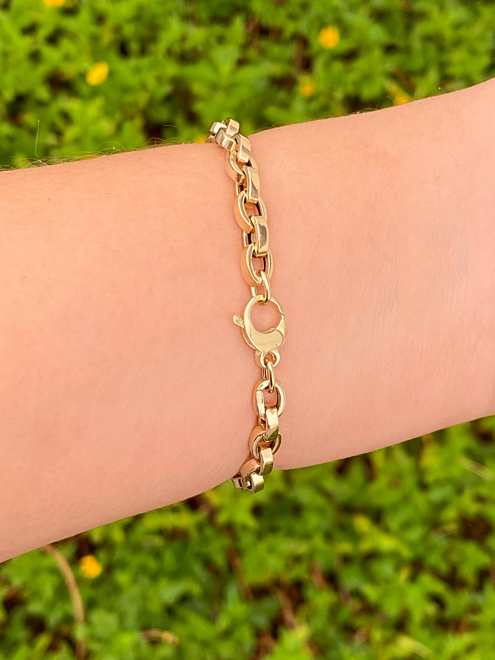 Pulsera Eslabon Ovalado 5 mm Oro 14k