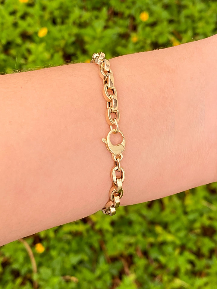 Pulsera Eslabon Ovalado 5 mm Oro 14k