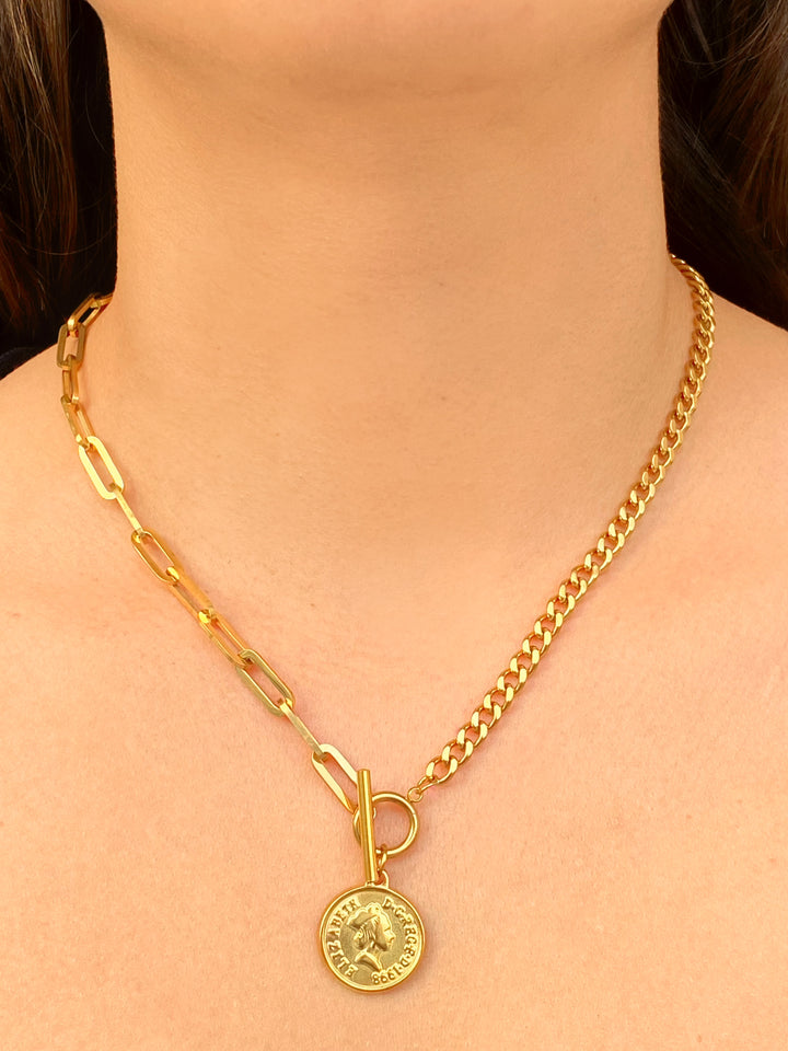 Collar Cadena Con Dije Moneda
