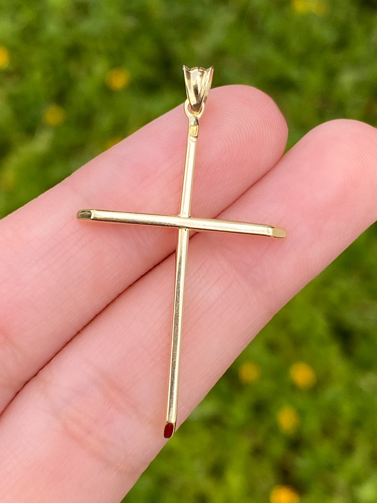 Dije Cruz Delgada 40 mm Oro 14k