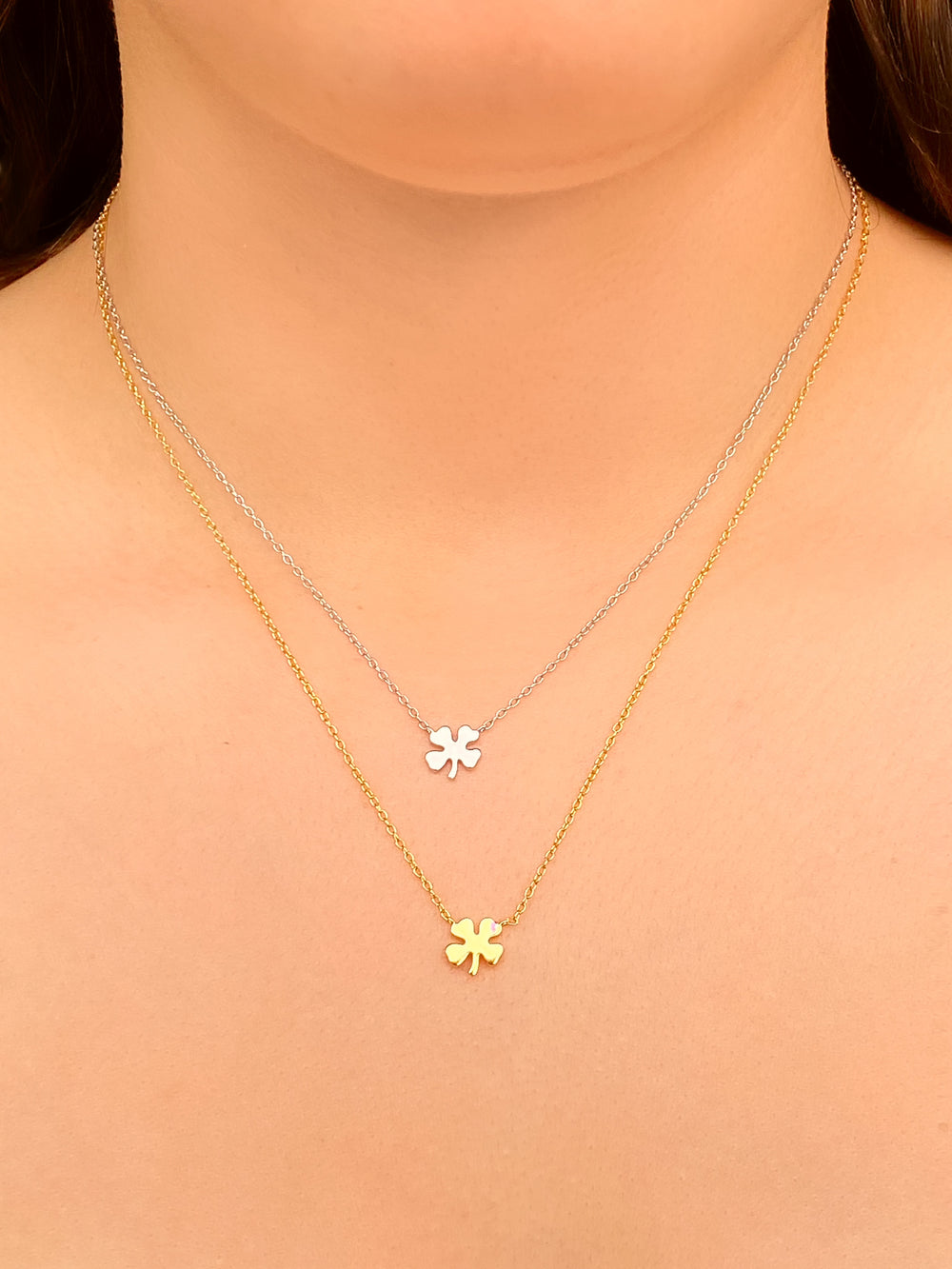 Collar Con Trebol Liso