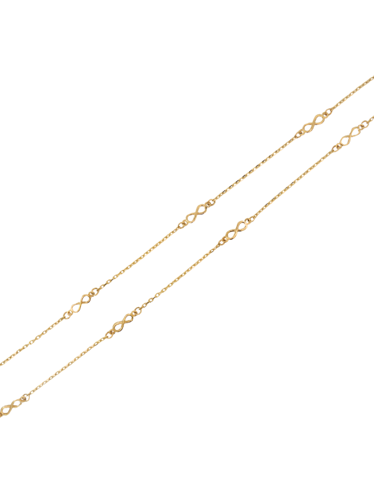 Pulsera Doble Con Infinito Oro 14k