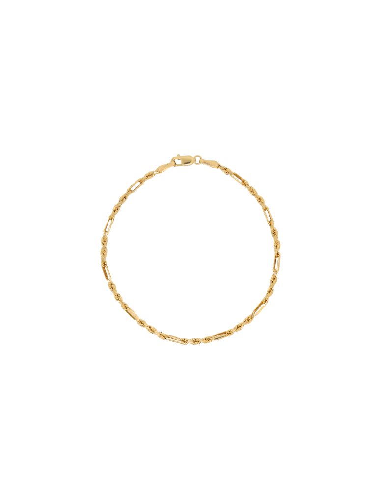 Pulsera Eslabones Trenzados 2 mm Oro 14k