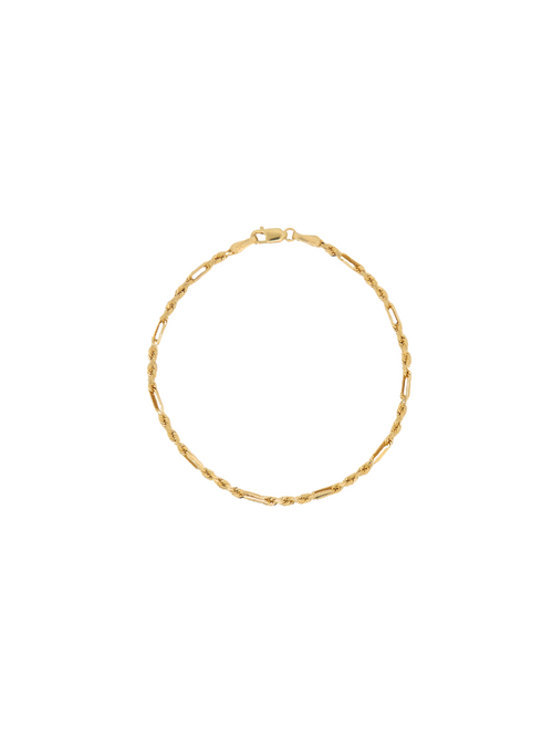 Pulsera Eslabones Trenzados 2 mm Oro 14k