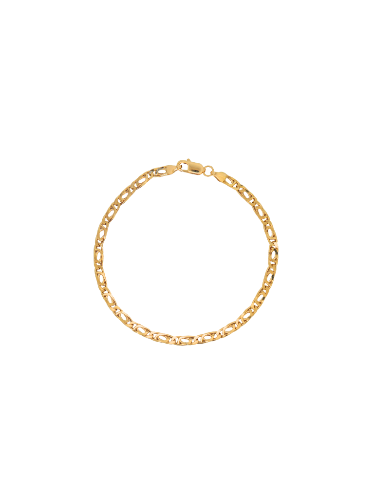 Pulsera Eslabon Planchado 3 mm Oro 14k