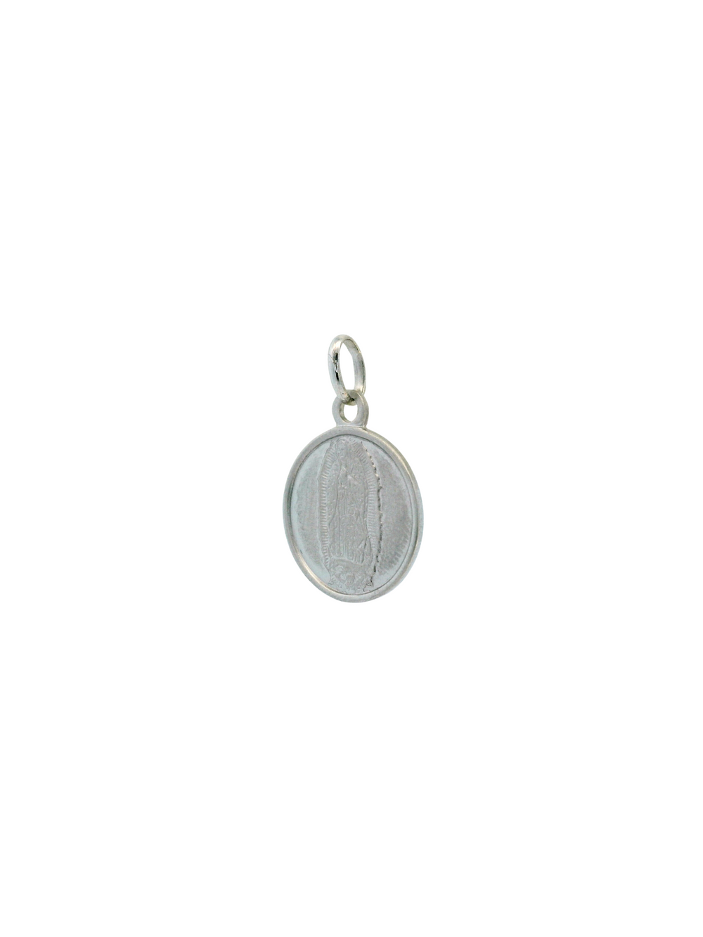 Dije Virgen Redonda 20 mm Oro Blanco 14k