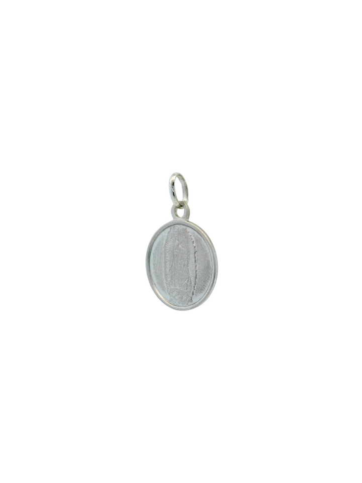 Dije Virgen Redonda 20 mm Oro Blanco 14k