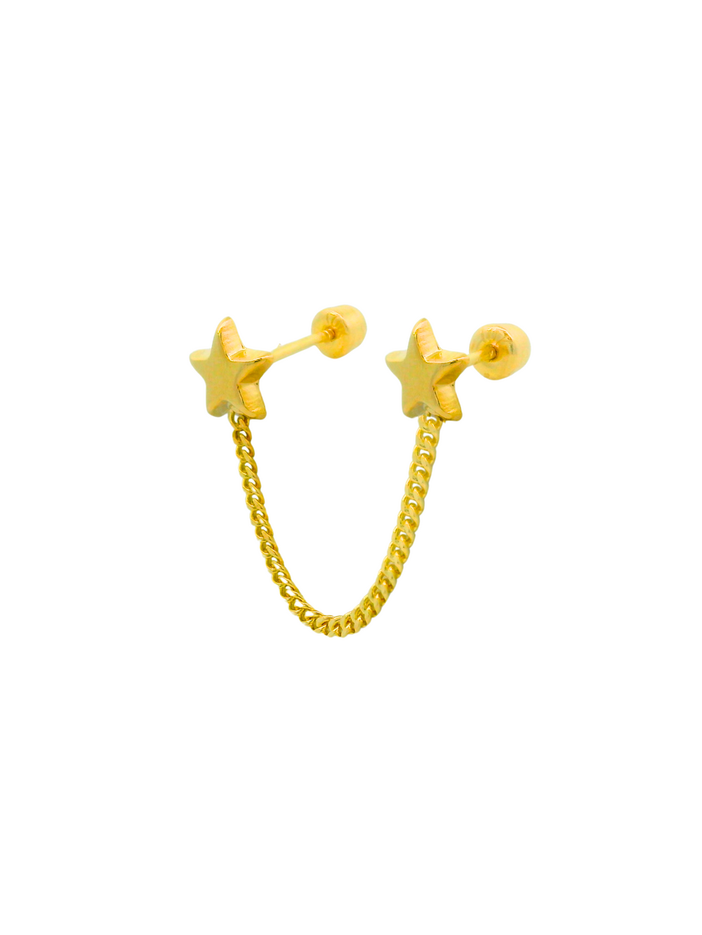 Broquel Cadena Doble Estrella Oro 10k