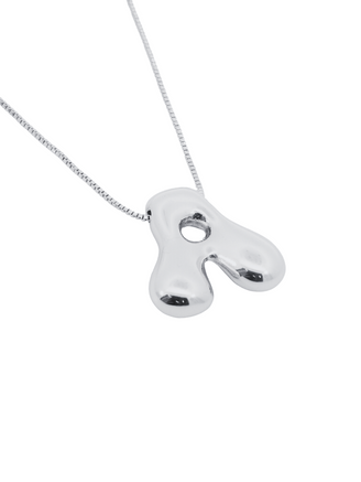 Collar Inicial Bubble Plateado