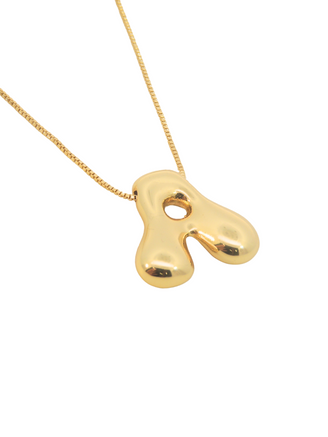 Collar Inicial Bubble Dorado