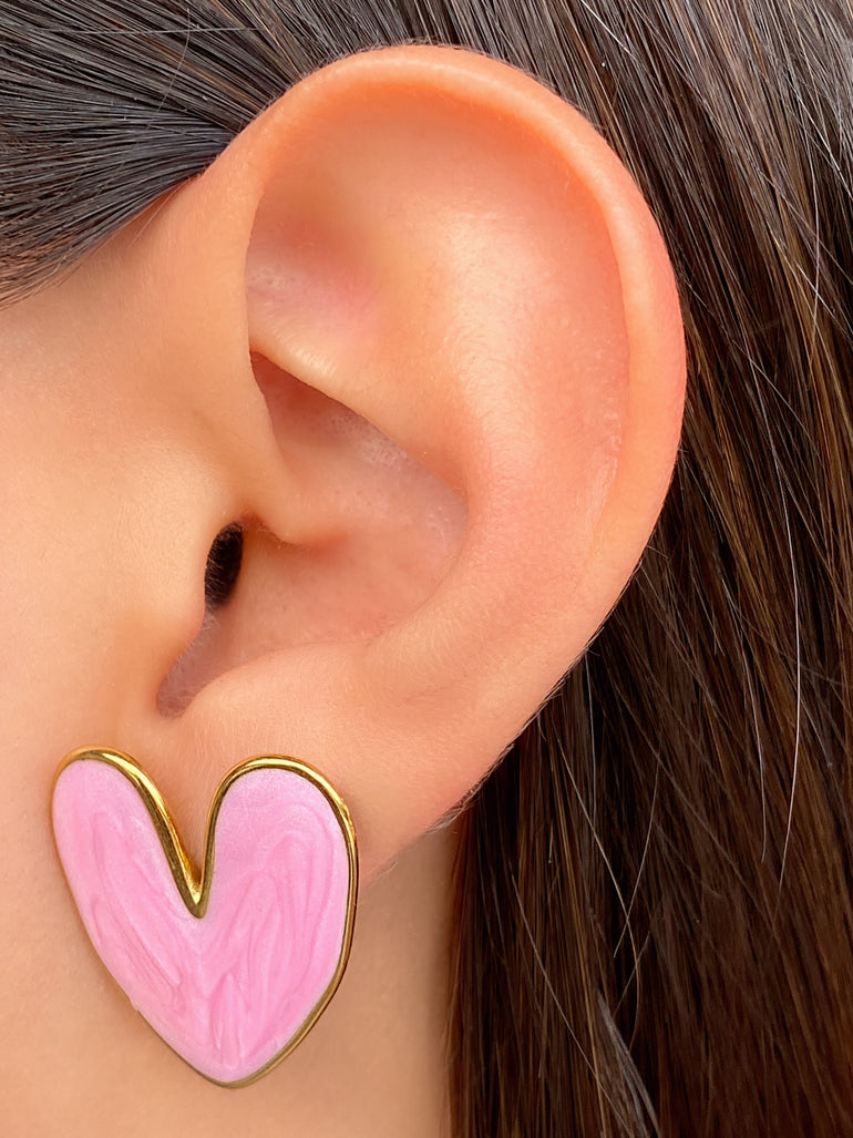 Par Arete Corazon Rosa
