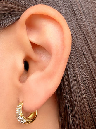 Par Arracada Con Zirconia 15 mm