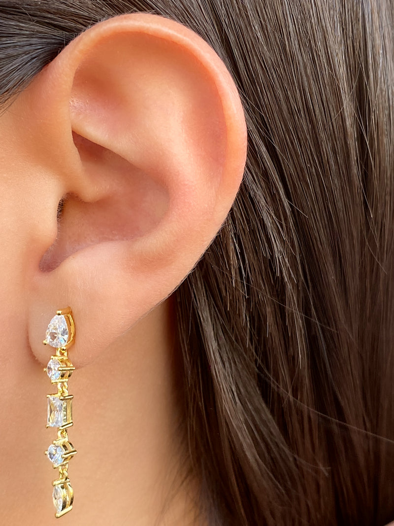 Par Arete Tira Figuras Zirconias