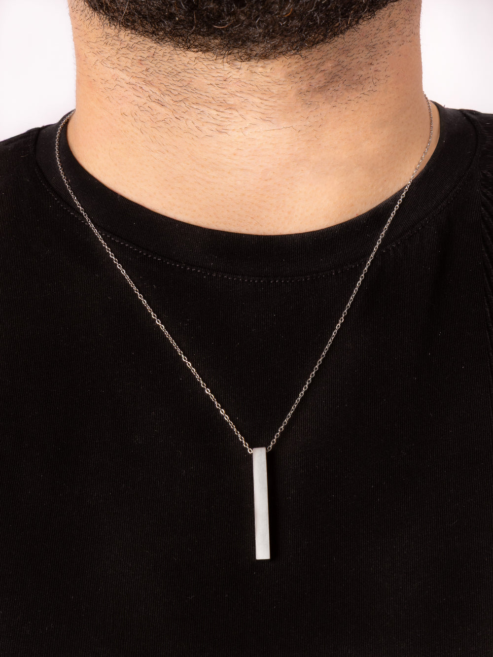 Collar Con Dije Barra Rectangular