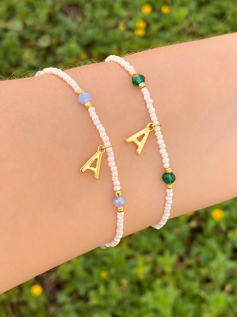 Pulsera Inicial Piedritas de Color