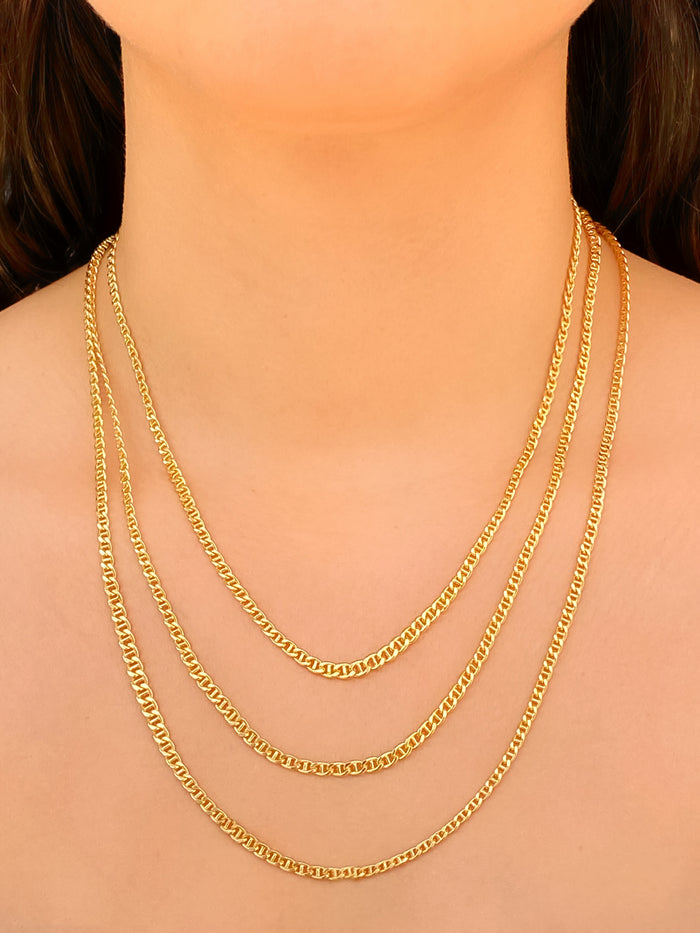 Collar Eslabones 3 mm Oro 14k