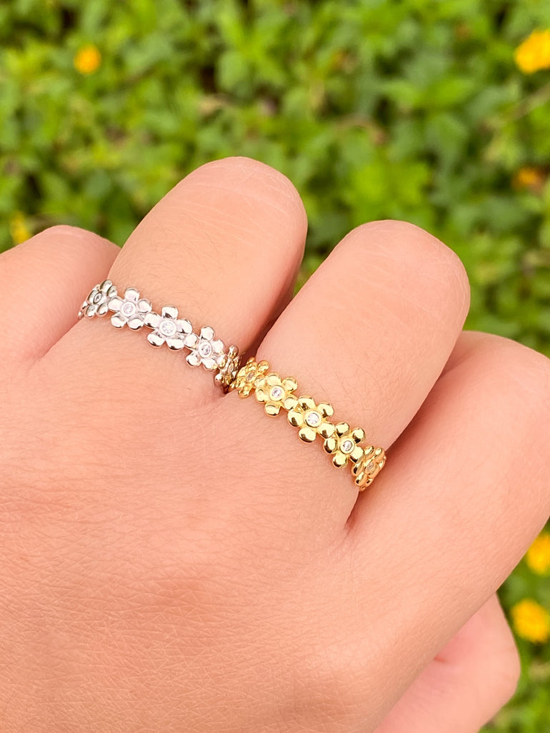 Anillo Flores Con Centro