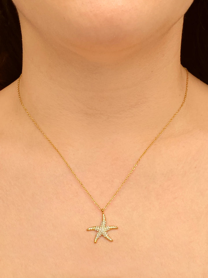 Collar Dije Estrella De Mar Con Zirconias