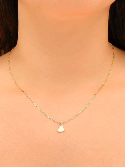 Collar Eslabones Con Dije Corazon 14k