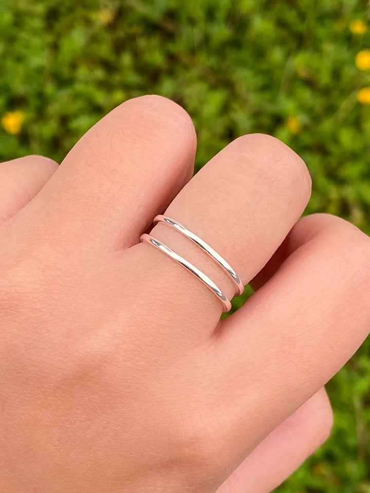 Anillo Doble Linea Ajustable