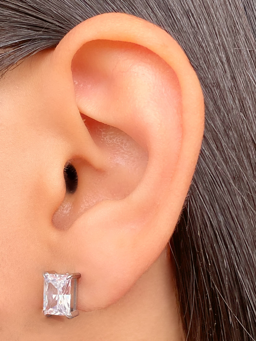 Par Arete Zirconia Rectangular 9 mm