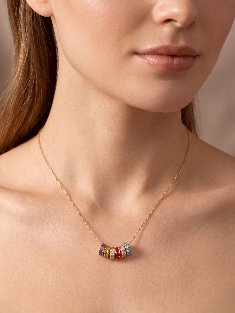 Arma Tu Collar Dije Birthstone Dorado