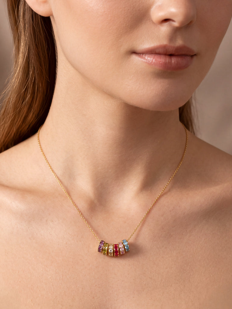 Arma Tu Collar Dije Birthstone Dorado