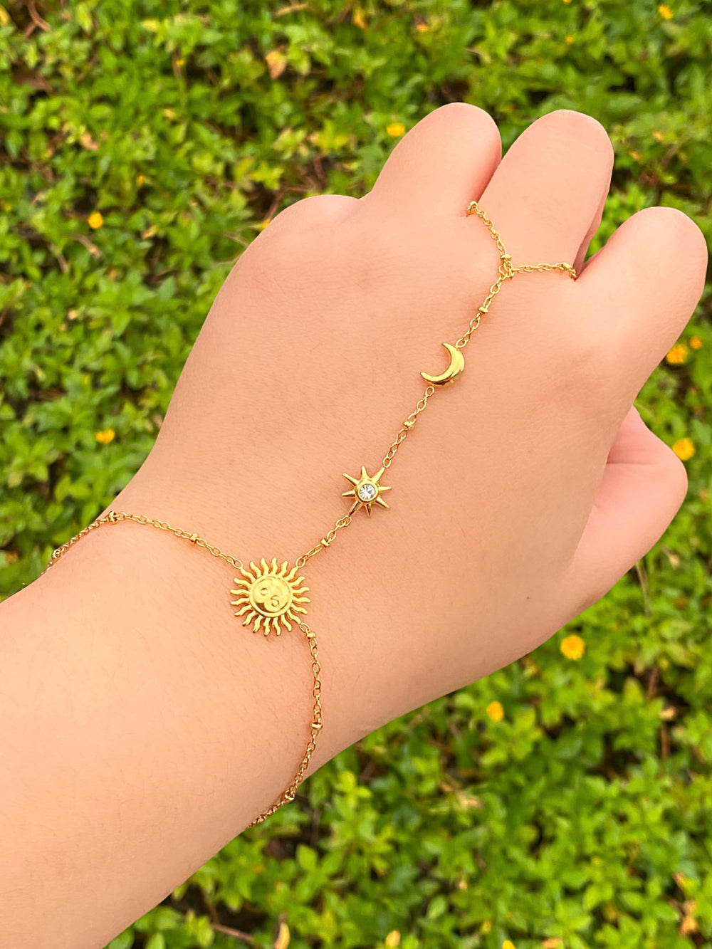 Pulsera Sol y Luna Con Anillo