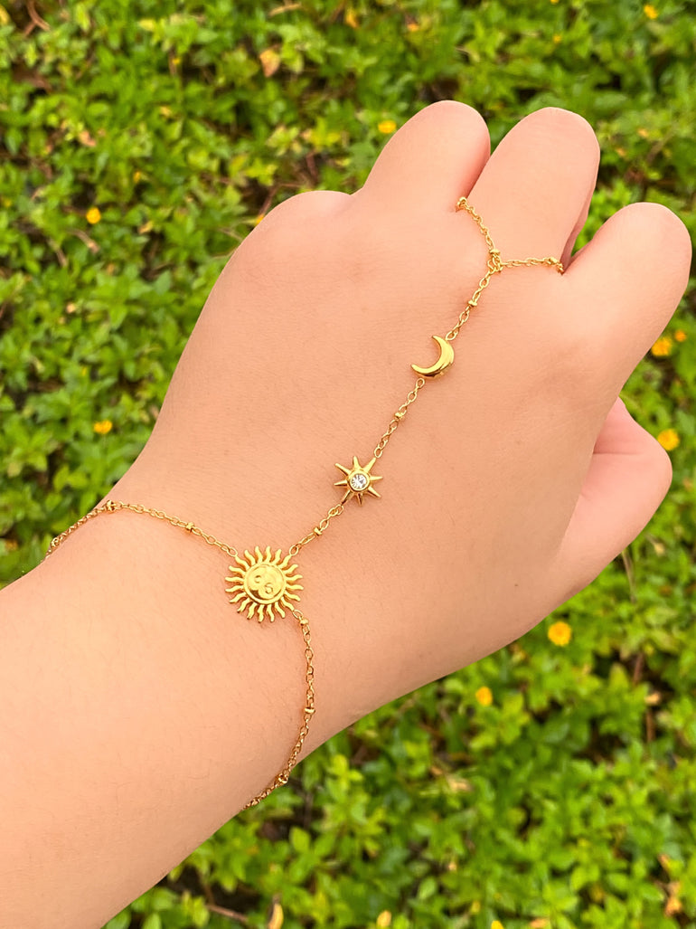 Pulsera Sol y Luna Con Anillo