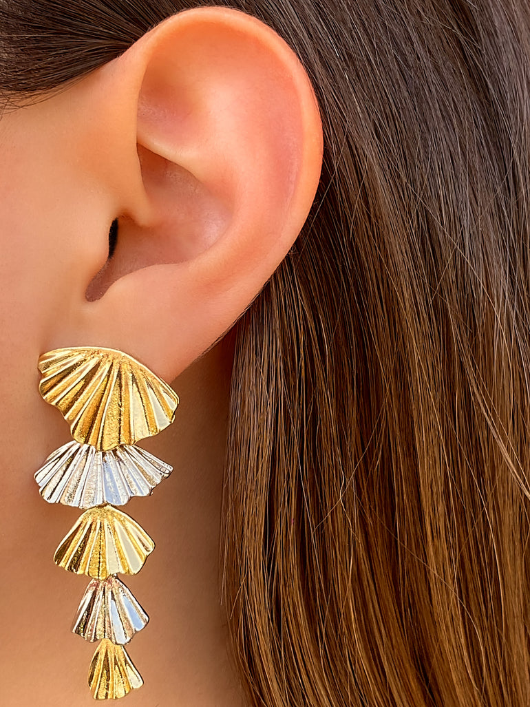 Par Arete Hojas Combinado