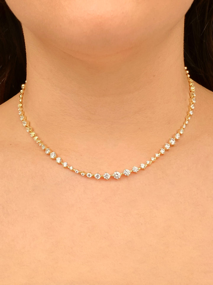 Collar Zirconias Con Bolitas