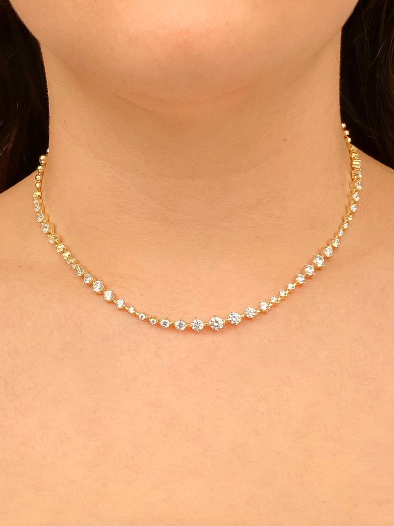 Collar Zirconias Con Bolitas