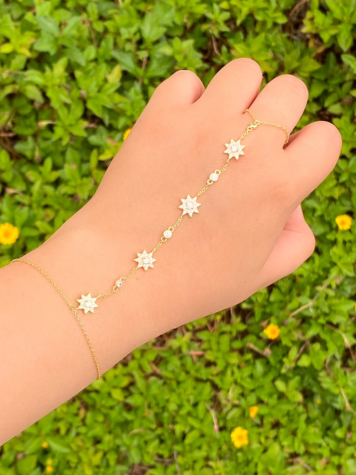 Pulsera Soles Zirconias Con Anillo