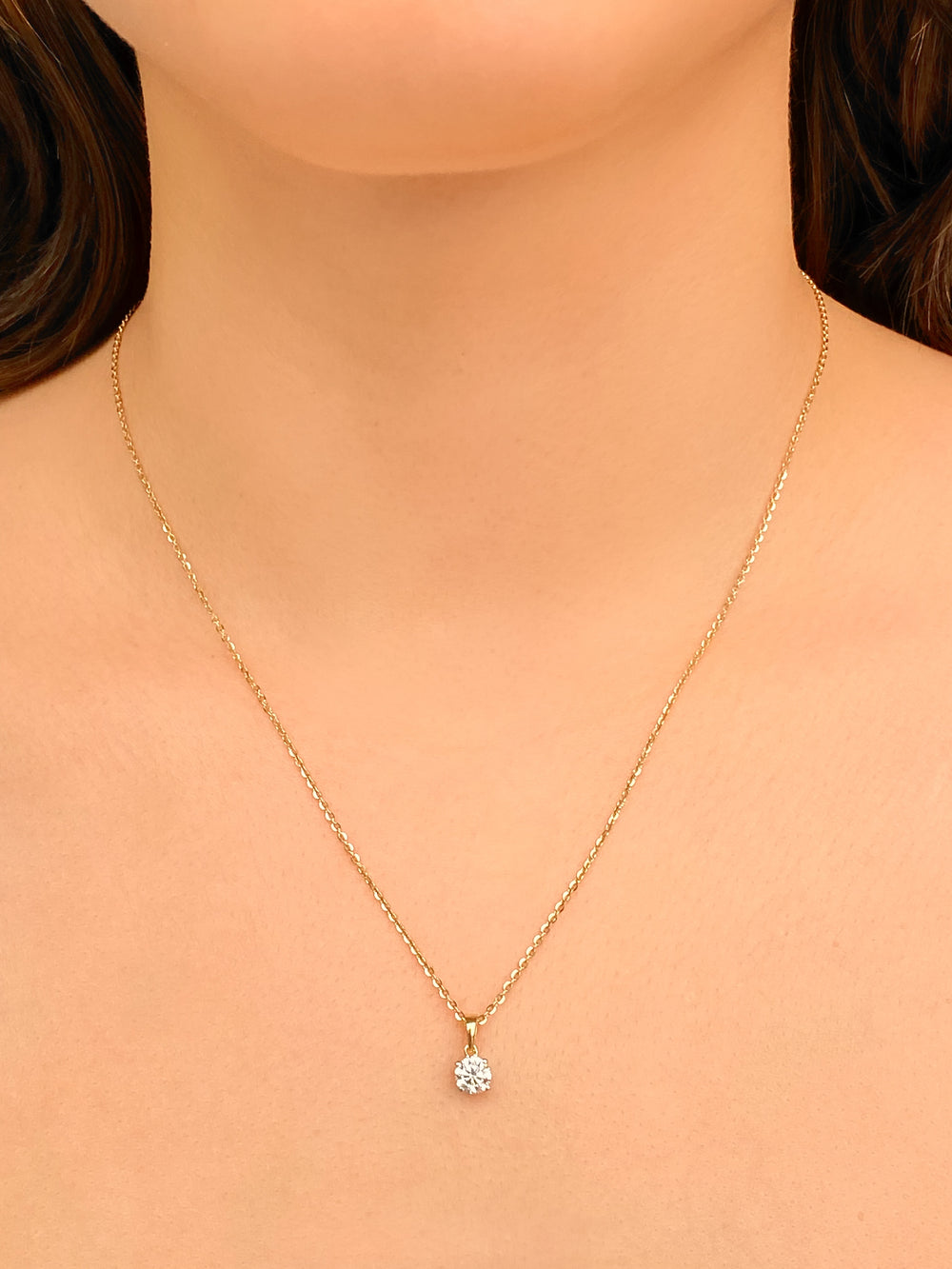 Collar Dije Solitario 0.51 Ct Diamante Lab Grown