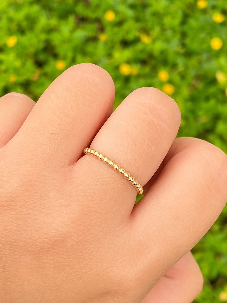 Anillo Bolitas Oro 14k