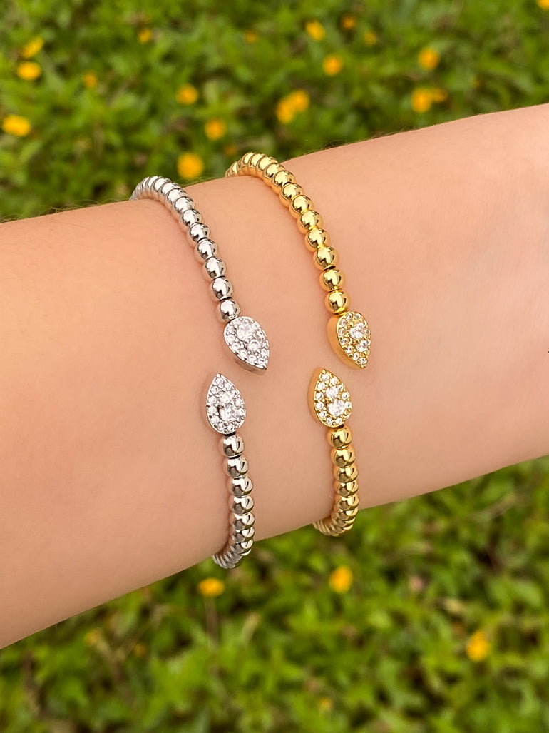 Brazalete Bolitas Con Gota Zirconias