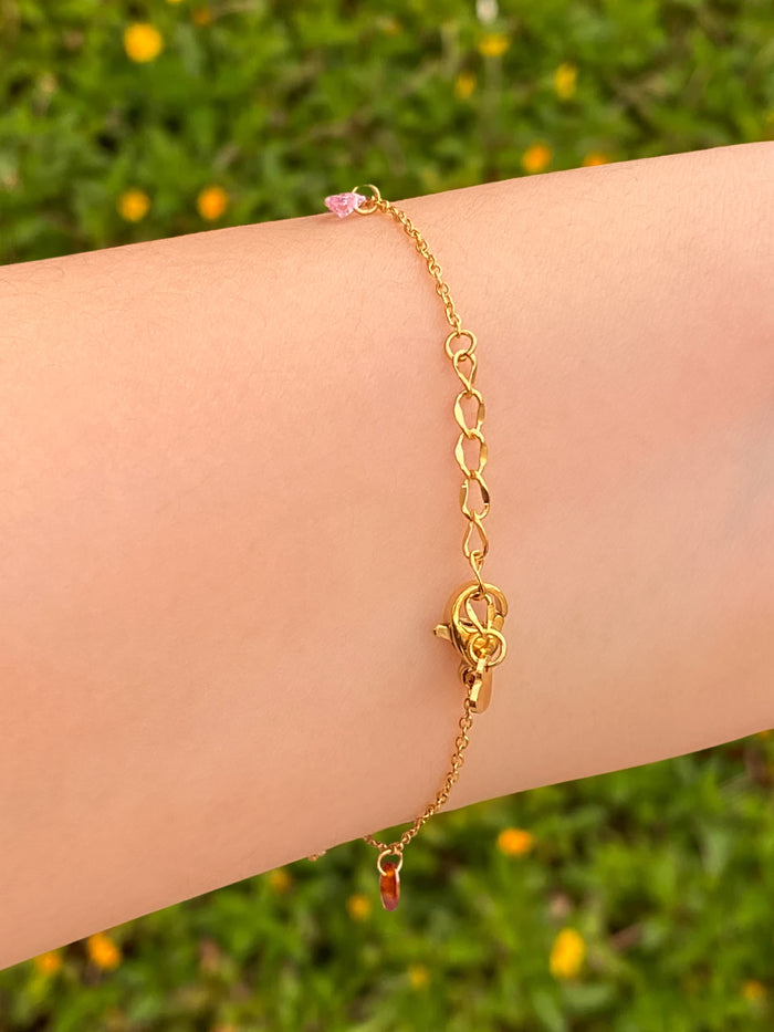 Pulsera Con Zirconias De Colores Colgantes