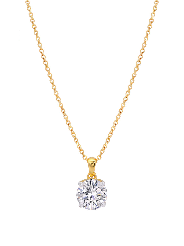 Collar Dije Solitario Corte Round 1.5 Ct Diamante Lab Grown