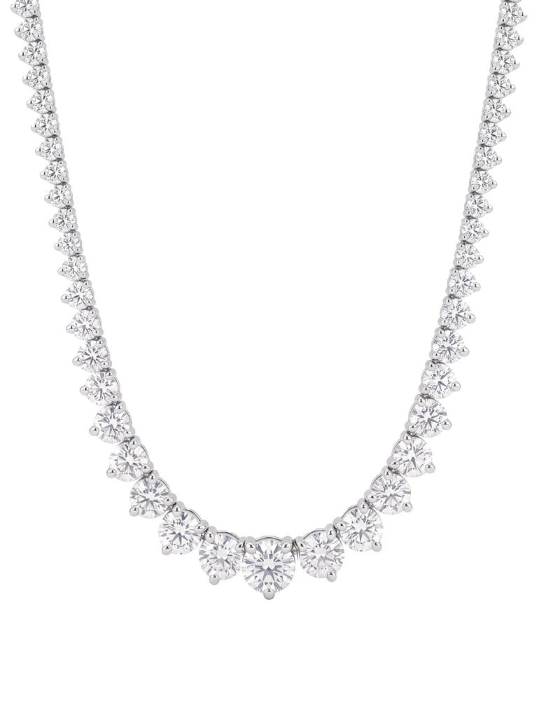 Riviera Tennis Necklace Corte Round 7 Ct Diamantes Lab Grown