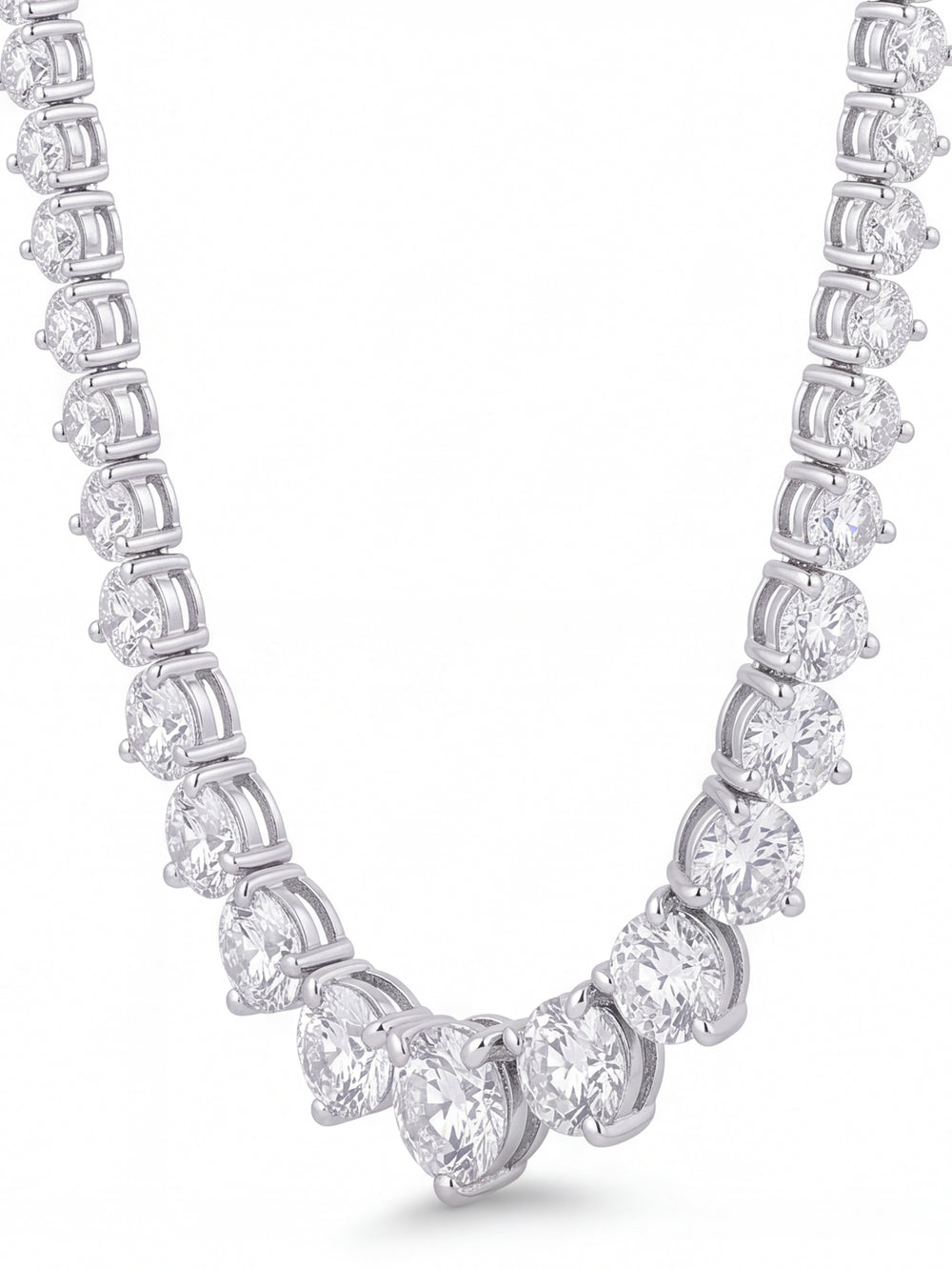 Riviera Tennis Necklace Corte Round 7 Ct Diamantes Lab Grown